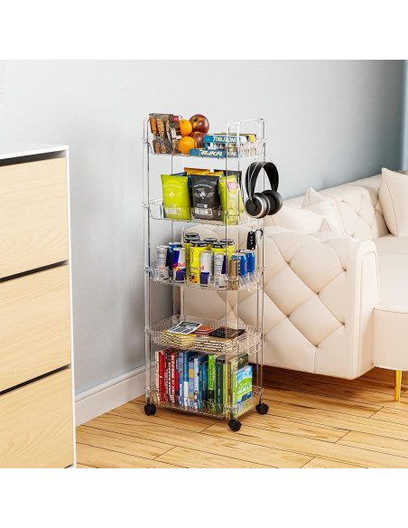 Carro Rodante de 5 Niveles SuoXing Acrílico Transparente Carro Rodante de 5 Niveles SuoXing Acrílico Transparente