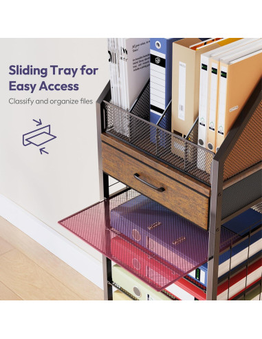 Carro de Archivos Rodante SWTYMIKI 9 Niveles Espresso