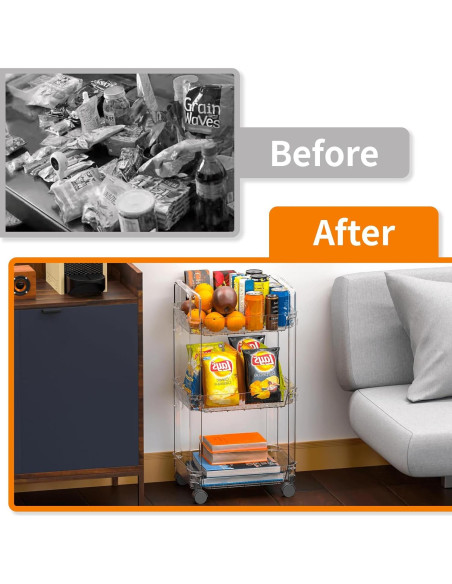 Carro Rodante de 5 Niveles SuoXing Acrílico Transparente Carro Rodante de 5 Niveles SuoXing Acrílico Transparente