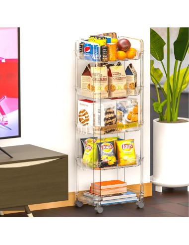 Carro Rodante de 5 Niveles SuoXing Acrílico Transparente