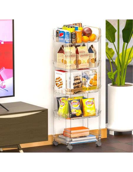 Carro Rodante de 5 Niveles SuoXing Acrílico Transparente Carro Rodante de 5 Niveles SuoXing Acrílico Transparente