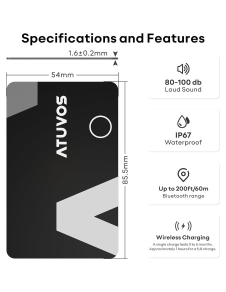 Tarjeta de rastreo ATUVOS 2 paquetes impermeable IP67
