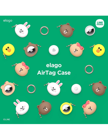 Funda de Silicona elago LINE Friends para Apple AirTag Choco