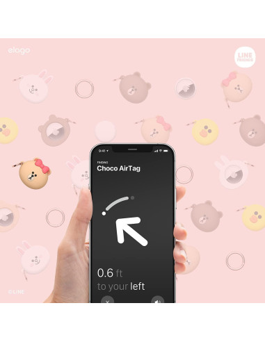 Funda de Silicona elago LINE Friends para Apple AirTag Choco