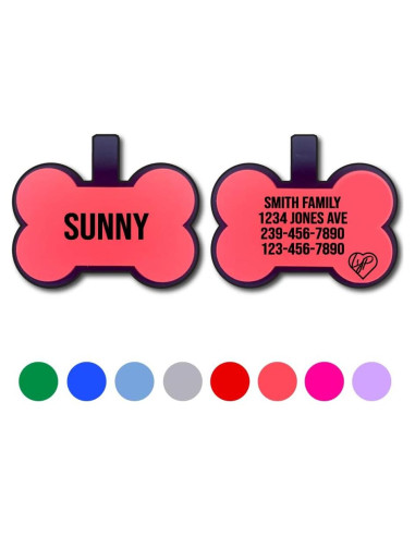 Placa de Identificación Silenciosa Love Your Pets Hueso Naranja