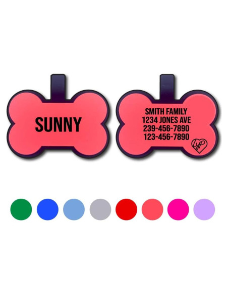 Placa de Identificación Silenciosa Love Your Pets Hueso Naranja