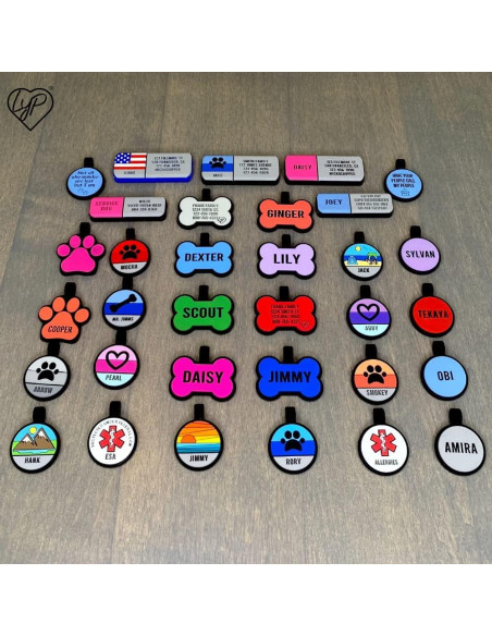 Placa de Identificación Silenciosa Love Your Pets Hueso Naranja