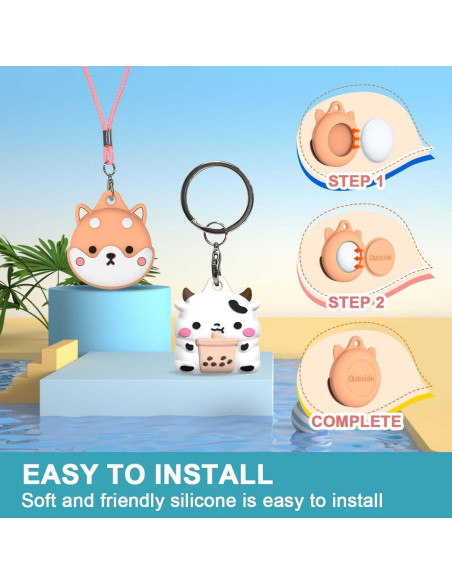 Paquete de 4 fundas protectoras para AirTag BIQIRE