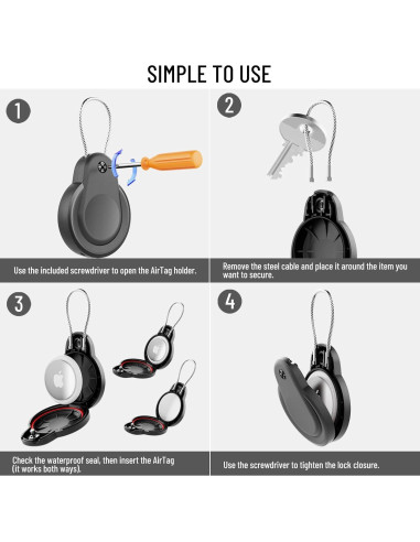 Soporte Airtag HOLIXCASE a prueba de agua IP68 - Paquete de 5