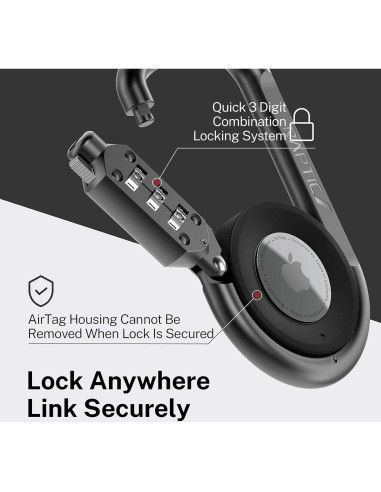 RAPTIC Candado de Combinación para Apple AirTag 3 Dígitos