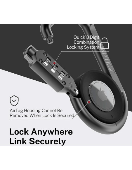 RAPTIC Candado de Combinación para Apple AirTag 3 Dígitos RAPTIC Candado de Combinación para Apple AirTag 3 Dígitos
