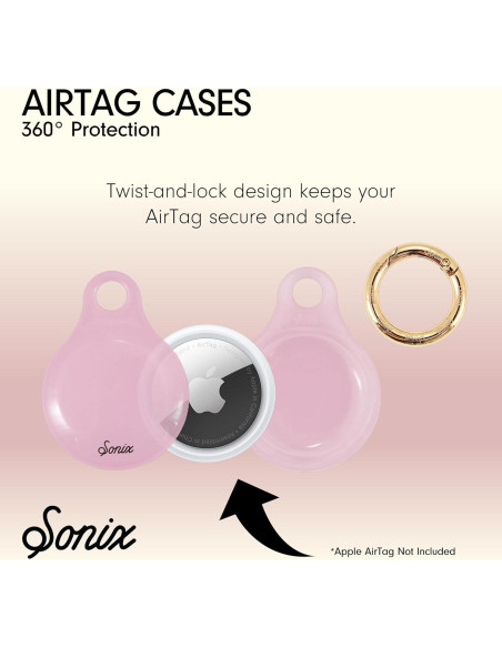 Fundas para Apple AirTags Lenntek - 2 Piezas Rosa y Albaricoque Fundas para Apple AirTags Lenntek - 2 Piezas Rosa y Albaricoque