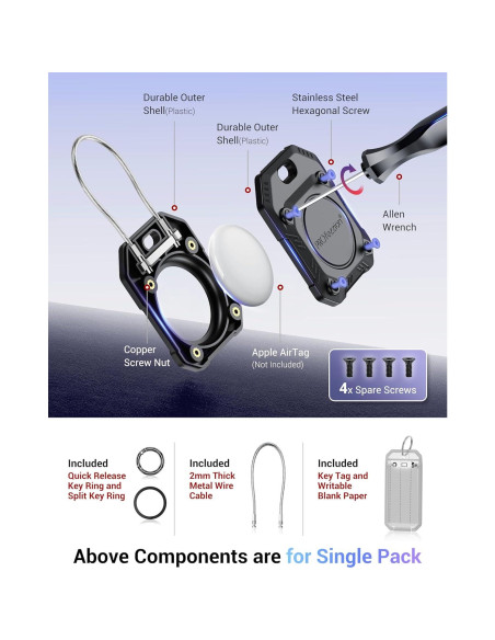 Soporte Seguro para Air Tag PROfezzion Naranja 2-en-1 Soporte Seguro para Air Tag PROfezzion Naranja 2-en-1