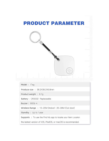 Localizador Bluetooth Inteligente Shenzhenshi GDNS-TAG-001 Blanco
