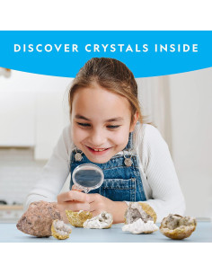 Kit de Ciencia National Geographic - Rompe 4 Geodas con Cristales 2