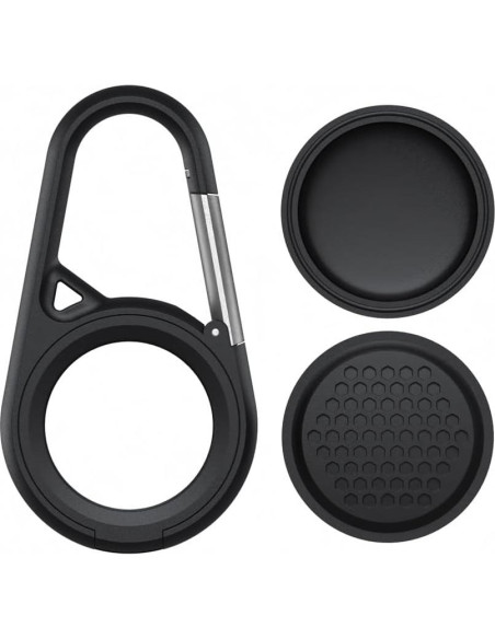 Soporte Airtag SCALLOP Negro con Mosquetón Impermeable Soporte Airtag SCALLOP Negro con Mosquetón Impermeable