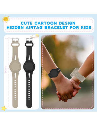 Paquete de 2 Pulseras AirTag FGERWZ Impermeables Niños