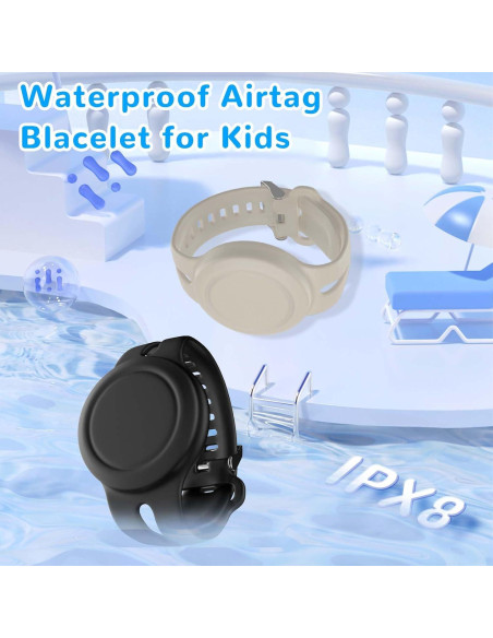 Paquete de 2 Pulseras AirTag FGERWZ Impermeables Niños Paquete de 2 Pulseras AirTag FGERWZ Impermeables Niños