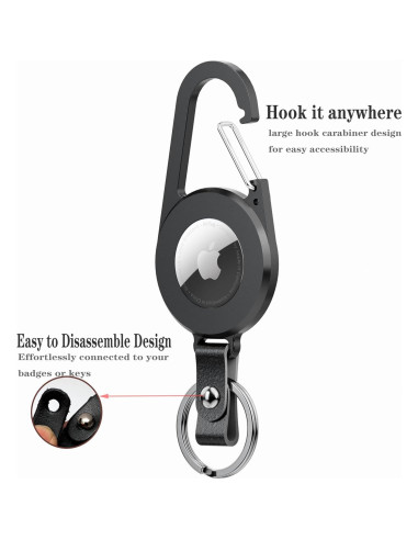 Llave de Metal OYILON para AirTag con Mosquetón y Funda