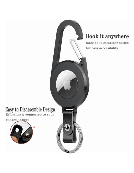 Llave de Metal OYILON para AirTag con Mosquetón y Funda Llave de Metal OYILON para AirTag con Mosquetón y Funda