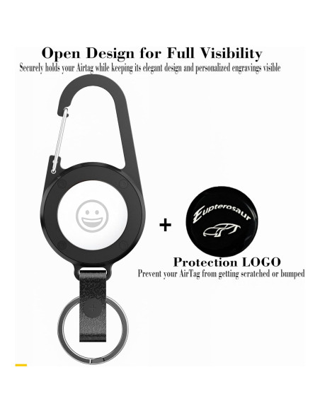 Llave de Metal OYILON para AirTag con Mosquetón y Funda Llave de Metal OYILON para AirTag con Mosquetón y Funda