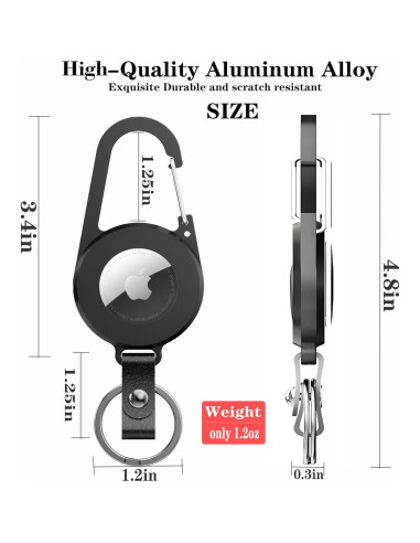 Llave de Metal OYILON para AirTag con Mosquetón y Funda