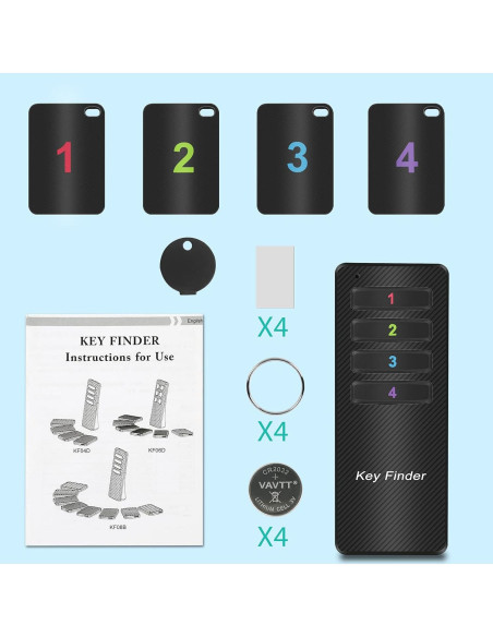 Buscador de Llaves Inalámbrico Luxsure KF04D con 4 Etiquetas Buscador de Llaves Inalámbrico Luxsure KF04D con 4 Etiquetas