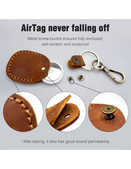 2 Fundas de Cuero Genuino Q1T5 para AirTag 2021 Morado 2 Fundas de Cuero Genuino Q1T5 para AirTag 2021 Morado