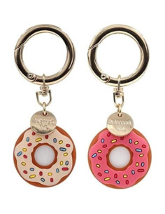 Funda de Silicona para AirTag 2 Pack Donut Beige y Rosa 2