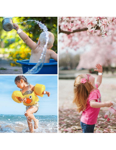 Paquete 2 Pulseras Protectores AirTag Nylon Yiurcy Azul Rosa