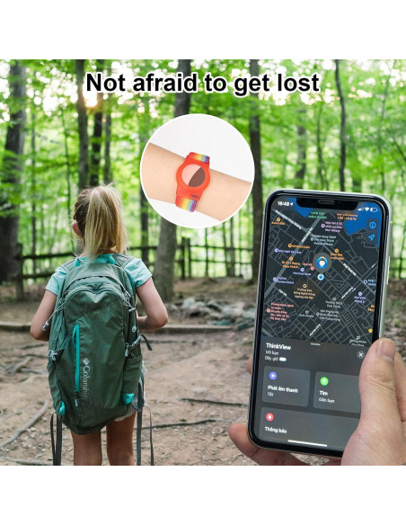 Pulsera Ajustable Nylon Qonuiy para AirTag Niños Arcoíris Pulsera Ajustable Nylon Qonuiy para AirTag Niños Arcoíris