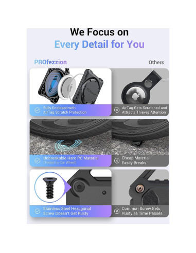 Funda Protectora PROfezzion Rosa para Air Tag Impermeable