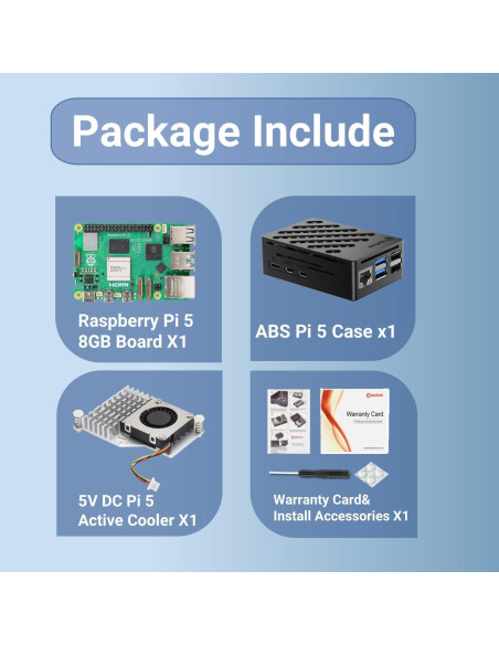 Kit Raspberry Pi 5 8GB RasTech con caja y enfriador