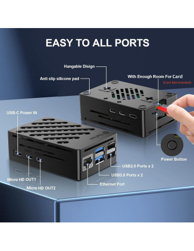 Kit Raspberry Pi 5 8GB RasTech con caja y enfriador