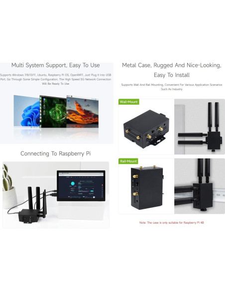 Waveshare RM520N-GL 5G HAT con caja y antenas LTE-A Waveshare RM520N-GL 5G HAT con caja y antenas LTE-A