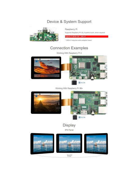 Pantalla táctil capacitiva 2.8" Waveshare DSI 480x640