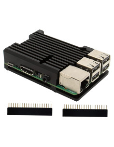 Caja Armor Geekworm para Raspberry Pi 3B+/3B, Aluminio Plata