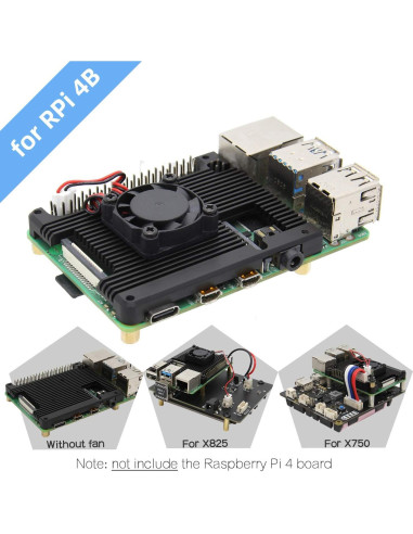 Disipador Embebido Geekworm P165-A con Ventilador para Raspberry Pi 4