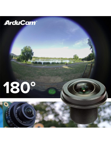 Paquete Lente Fisheye M12 180 para Cámara HQ Raspberry Pi