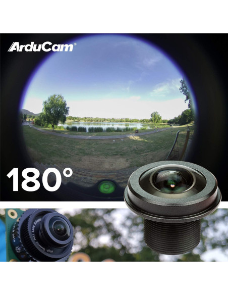 Paquete Lente Fisheye M12 180 para Cámara HQ Raspberry Pi