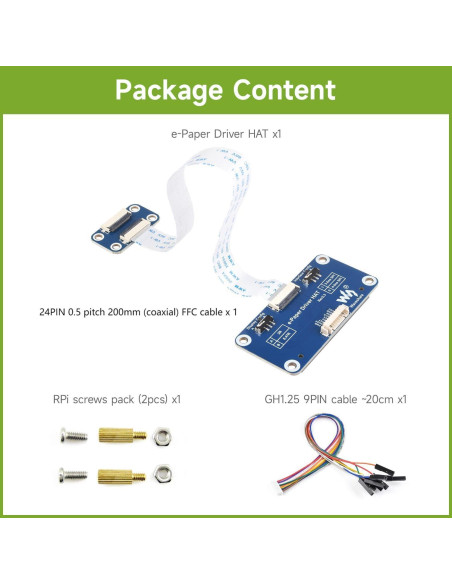 Controlador e-Paper Waveshare HAT para Raspberry Pi y Jetson Nano Controlador e-Paper Waveshare HAT para Raspberry Pi y Jetson Nano