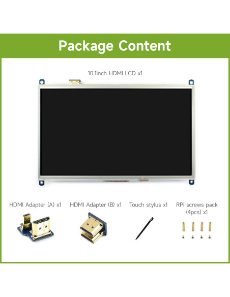 Pantalla LCD táctil 10.1" Waveshare 1024x600 HDMI Raspberry Pi Pantalla LCD táctil 10.1" Waveshare 1024x600 HDMI Raspberry Pi
