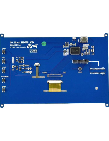 Pantalla LCD táctil 10.1" Waveshare 1024x600 HDMI Raspberry Pi Pantalla LCD táctil 10.1" Waveshare 1024x600 HDMI Raspberry Pi