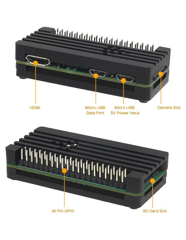 Caja disipador aluminio eleUniverse para Raspberry Pi Zero 2W