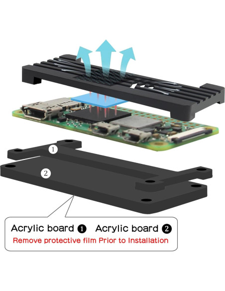 Caja disipador aluminio eleUniverse para Raspberry Pi Zero 2W Caja disipador aluminio eleUniverse para Raspberry Pi Zero 2W