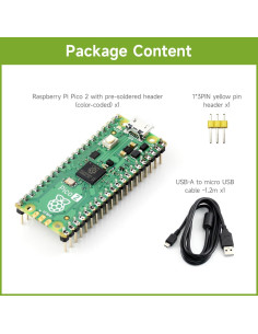 Microcontrolador Waveshare Raspberry Pi Pico 2 CC - RP2350 2