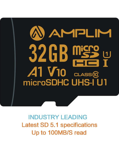 Tarjeta Micro SD Amplim 32GB UHS-I Clase 10 V10 A1 Alta Velocidad