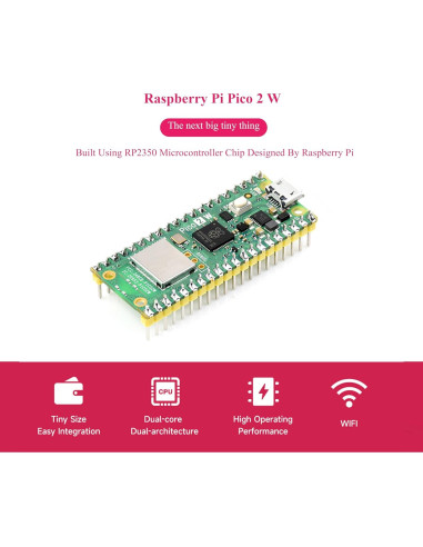 2PCS Placa Microcontrolador UeeKKoo RPi Pico 2 W WiFi Bluetooth