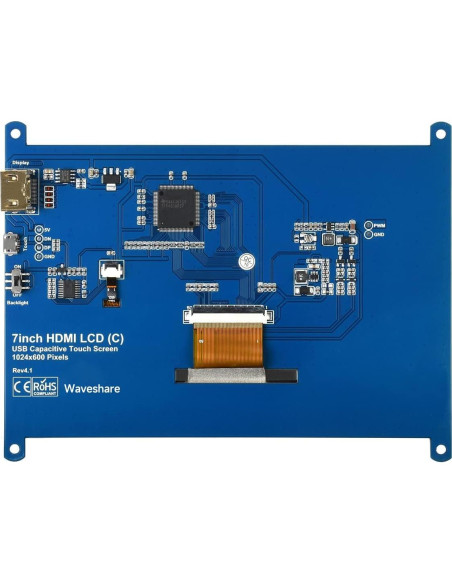 Pantalla Táctil Capacitiva 7" Waveshare HDMI 1024x600
