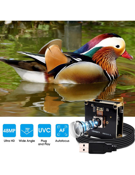 Cámara USB 48MP IFWATER con Enfoque Automático Rápido